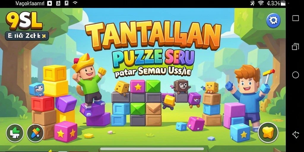 Screenshot gameplay 9SL menunjukkan suasana seru saat menyelesaikan puzzle.
