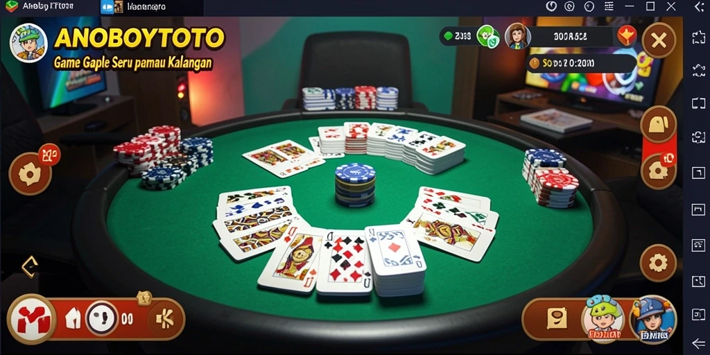 Screenshot ANOBOYTOTO menampilkan gameplay Gaple yang mendebarkan dan interaktif.