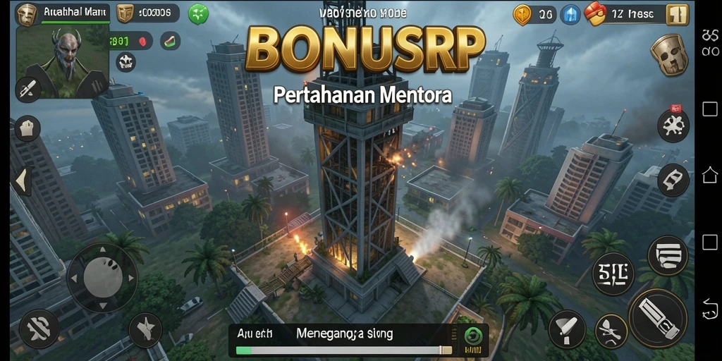 Tampilan gameplay menara pertahanan yang seru dan strategis.