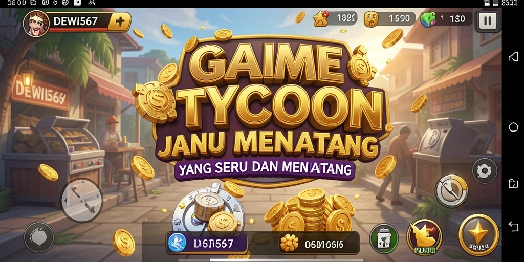 Screenshot gameplay DEWI567 menunjukkan keseruan membangun kerajaan bisnis.