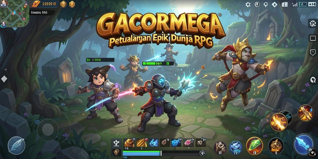 Tampilan menakjubkan dari gameplay RPG di GACORMEGA.