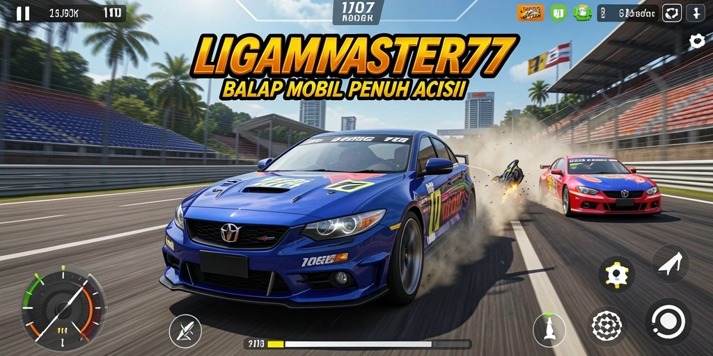 Screenshot gameplay menampilkan serunya balapan di LIGAMASTER77.