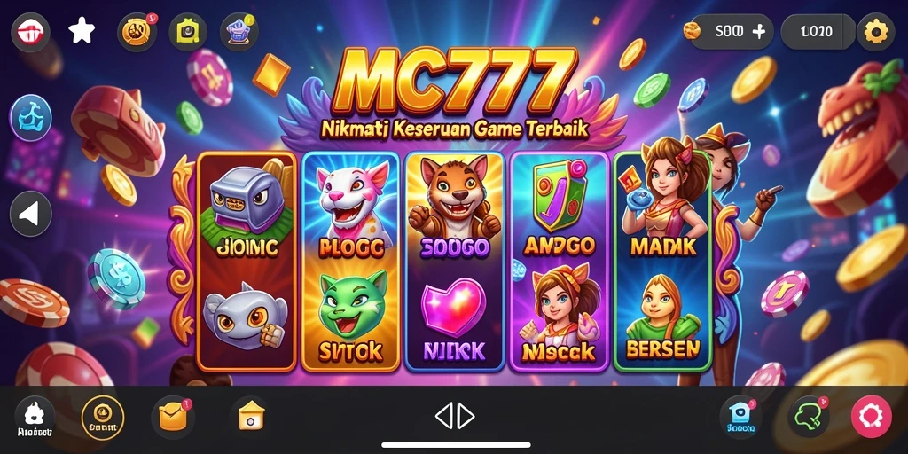 Screenshot utama MC777 menampilkan grafik Slot yang menarik.