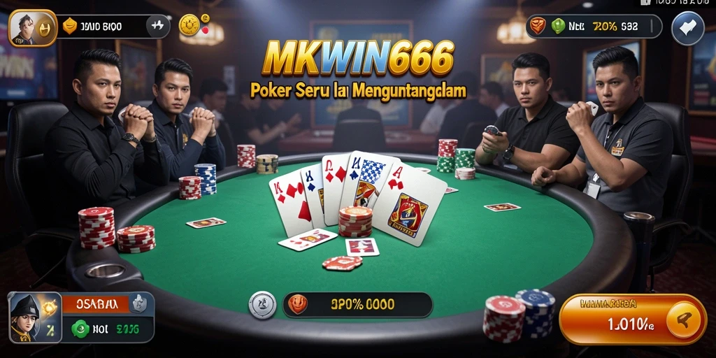 Screenshot gameplay MKWIN666 yang menunjukkan aksi seru Poker.