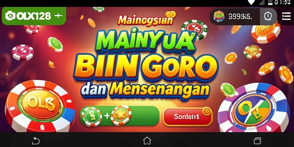 Tampilan gameplay OLX128 dengan suasana Bingo yang ceria.