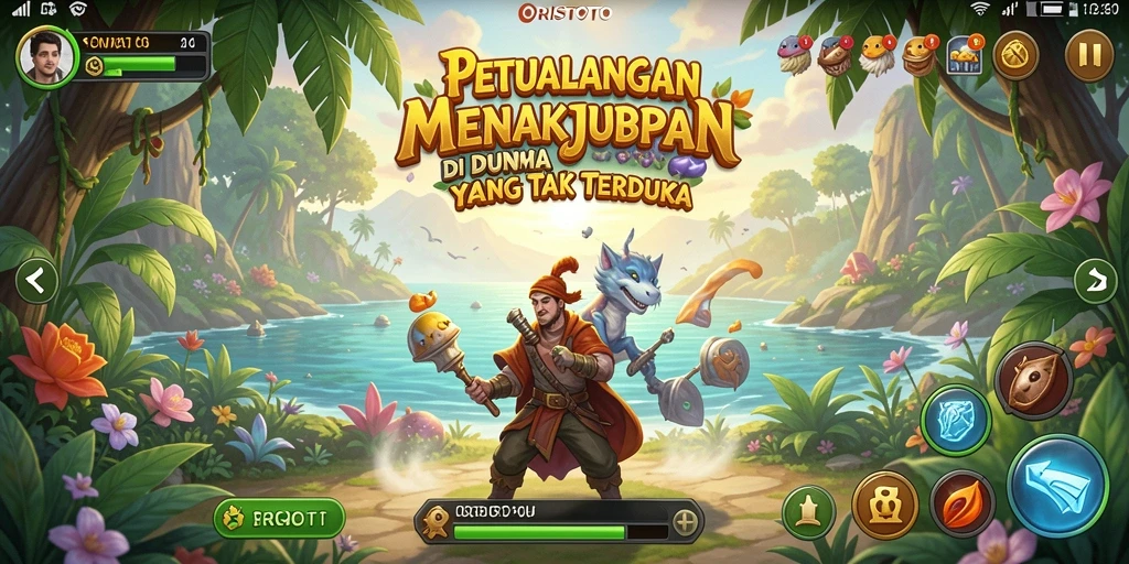 Screenshot gameplay ORISTOTO menampilkan eksplorasi yang mendebarkan.