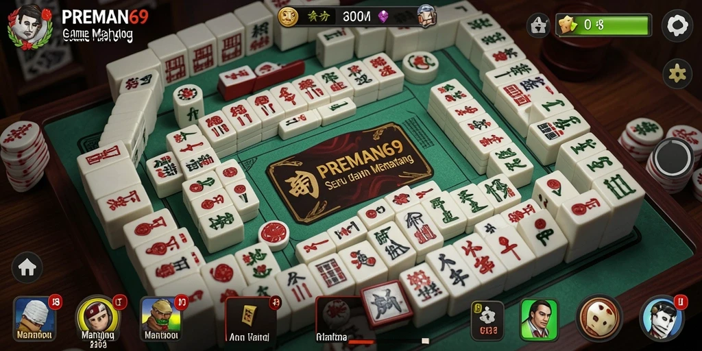 Tampilan gameplay seru dari PREMAN69 dengan ubin Mahjong.