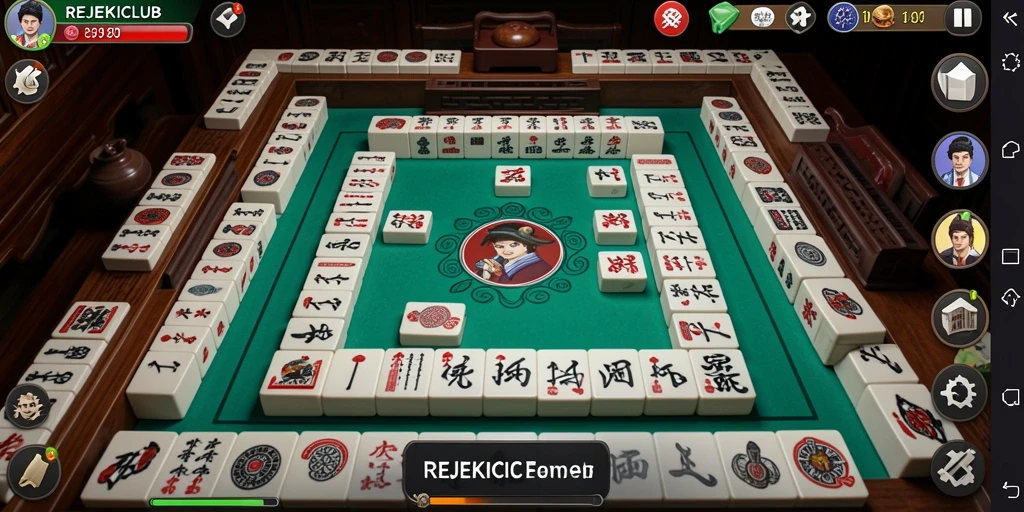 Tampilan gameplay seru REJEKICLUB dengan Mahjong yang menantang.