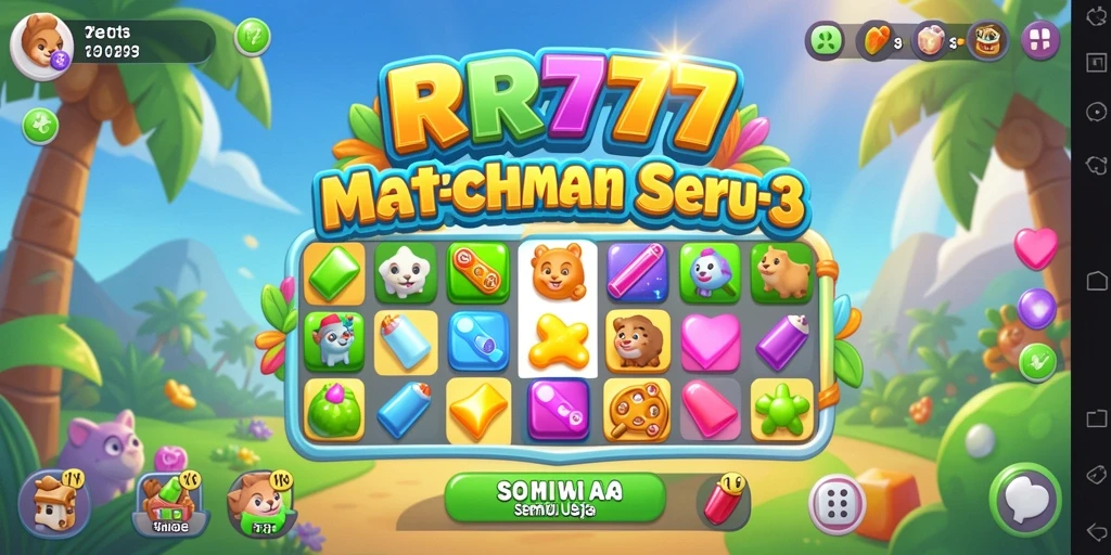 Tampilan gameplay RR777 yang menarik dengan kombinasi warna cerah.