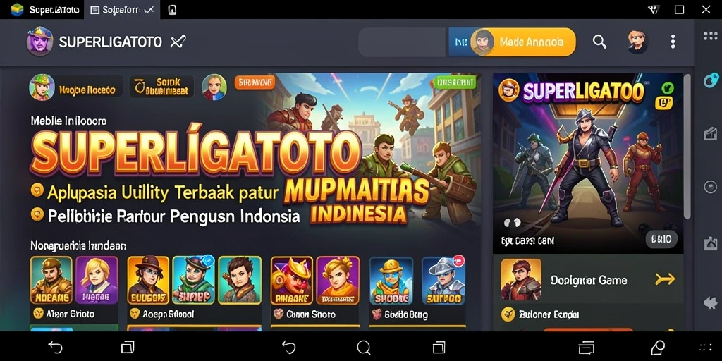 Tampilan User Interface SUPERLIGATOTO yang intuitif dan mudah digunakan.