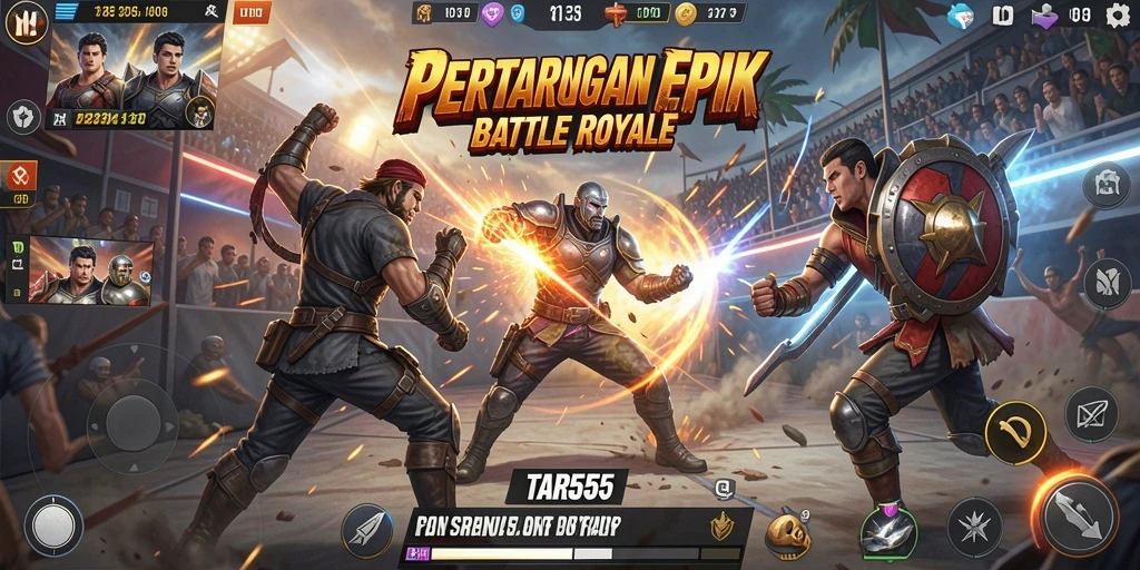 Gameplay TAR555 yang mendebarkan dalam pertarungan Battle Royale.