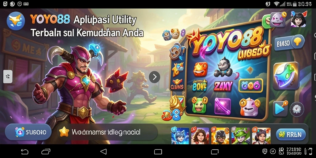 Tampilan antarmuka utama YOYO88 dengan berbagai fitur Utility.
